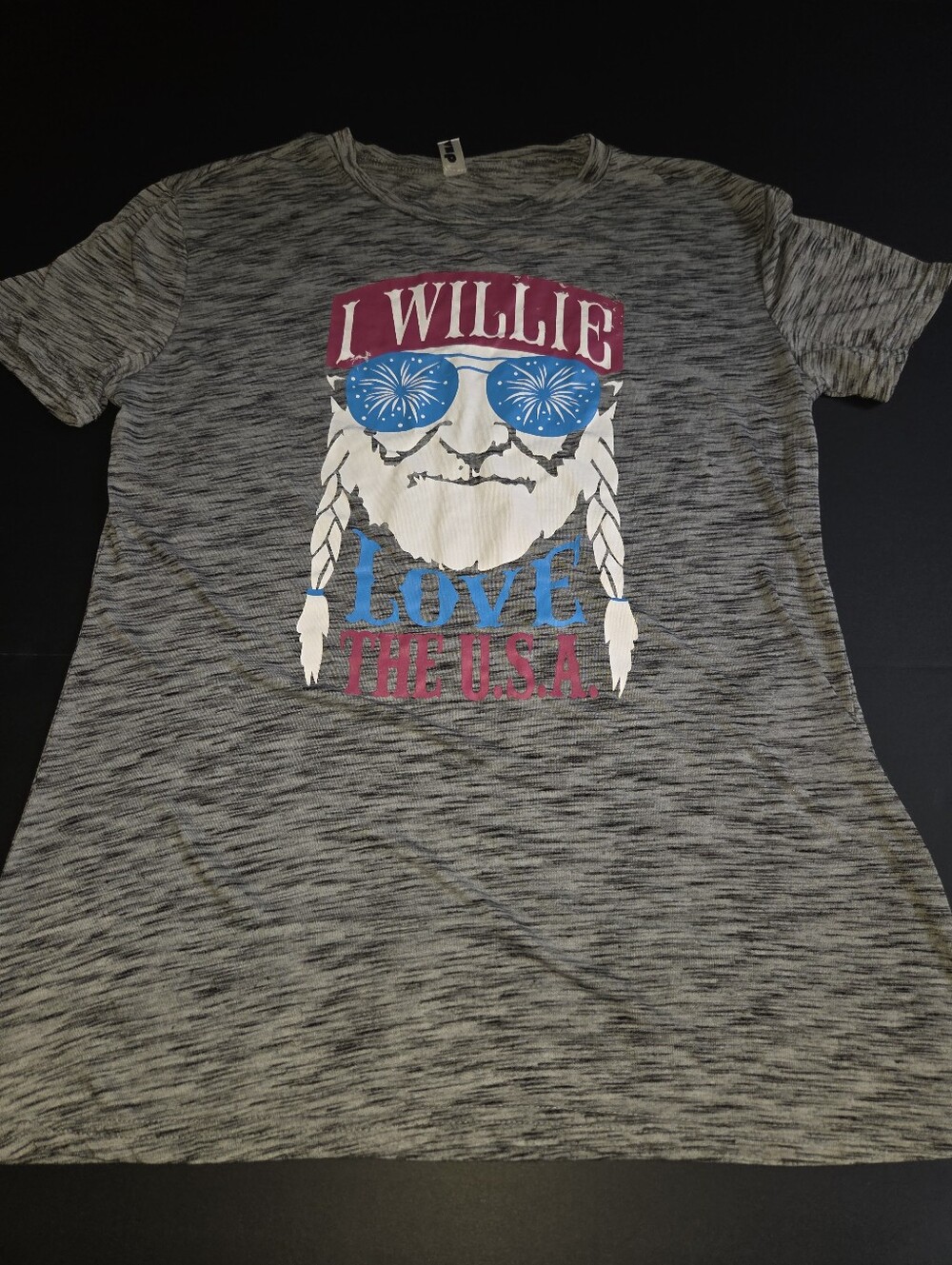 Willie Nelson I Willie Love The USA Graphic Tshirt L
